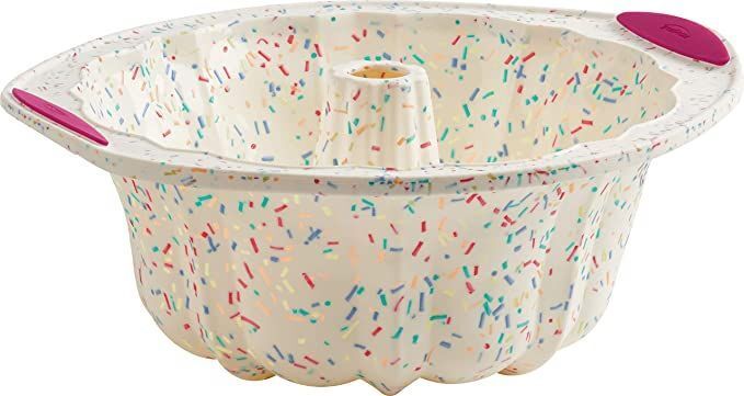 Trudeau Silicone Fluted Cake Pan Confetti Pattern