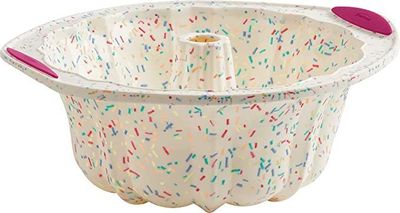 Trudeau Silicone Fluted Cake Pan Confetti Pattern