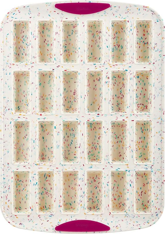 Trudeau Silicone Bar Cake Pan  Confetti Patten 24 pc