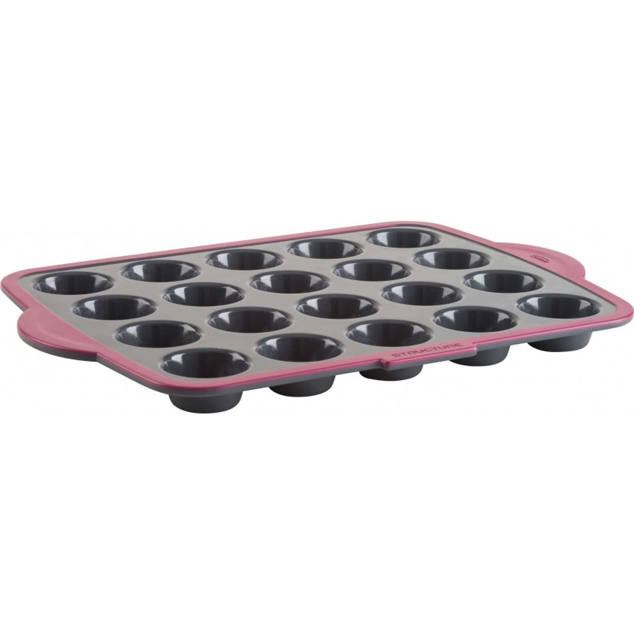 Trudeau Silicone Muffin Pan Mini Grey/Pink  20 piece