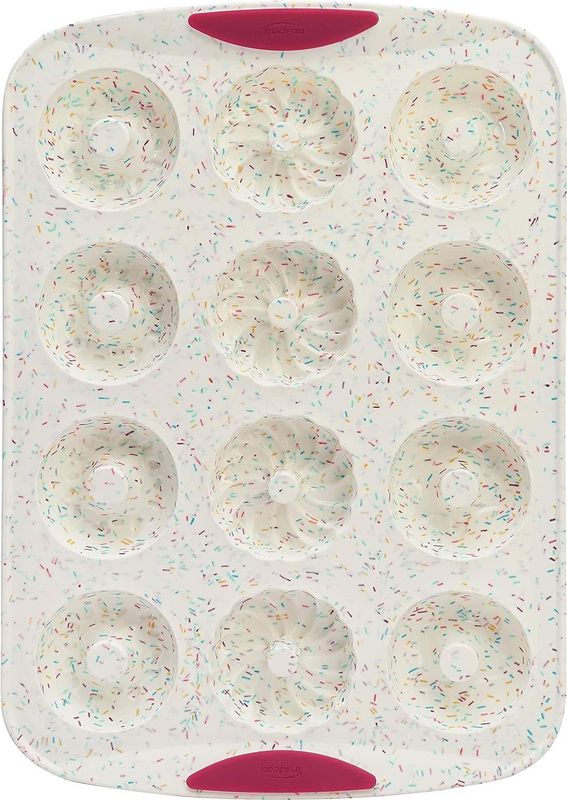 Trudeau Silicone Donut Pan Confetti Pattern  12 pc
