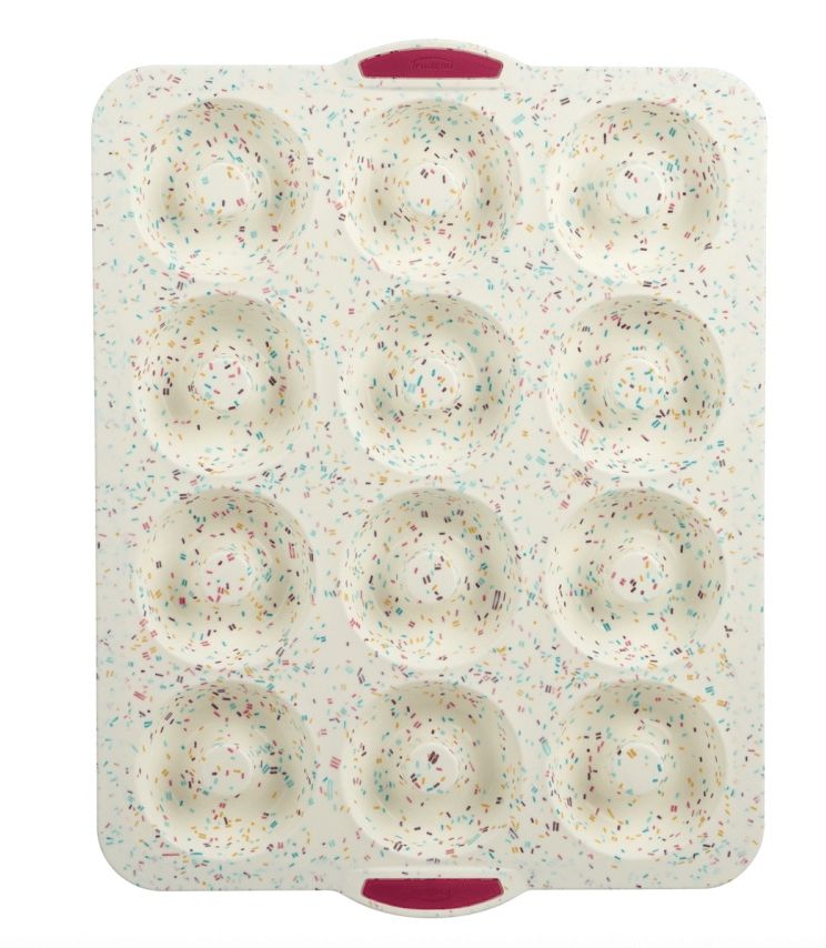 Trudeau Silicone Doughnut Pan Jumbo Confetti Pattern 12 pc