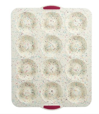 Trudeau Silicone Doughnut Pan Jumbo Confetti Pattern 12 pc