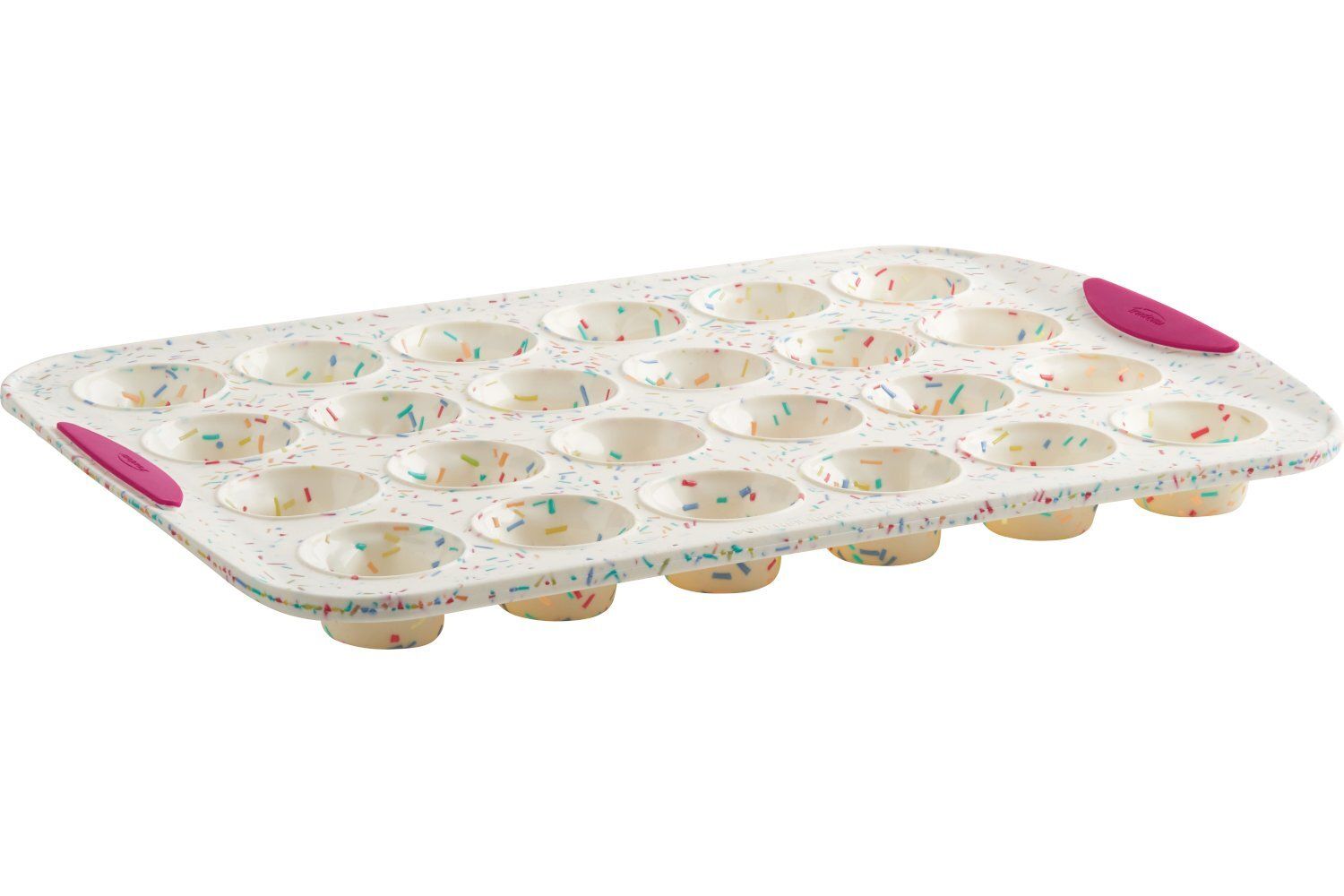 Trudeau Silicone Mini Muffin Pan Confetti Pattern  24 pc