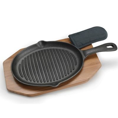 Danesco Cast Iron Fajita Platter Set