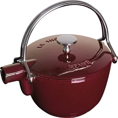 Staub Cast Iron Kettle 1 Qt, Colour: Grenadine