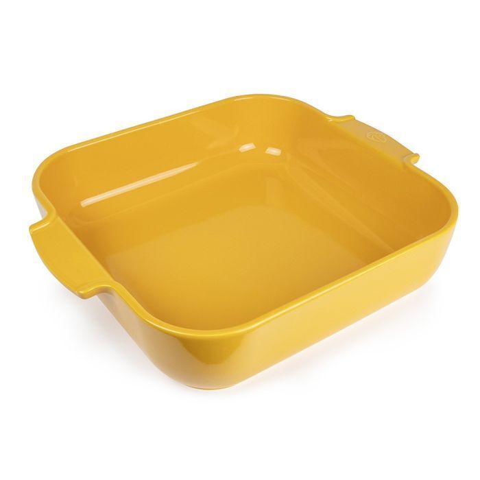 Peugeot Appolia Ceramic Baking Dish Square 14.25 in/36 cm, Colour: Jaune Safran