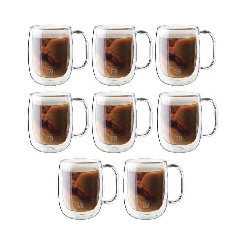 Zwilling Sorrento Plus Double Wall Glass Coffee Set  8 pc Zwilling Sorrento Plus Double Wall Glass Coffee Set  8 pc