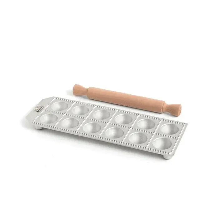 Marcato Ravioli Mould w/Rolling Pin 12 pc Marcato Ravioli Mould w/Rolling Pin 12 pc