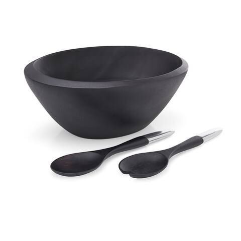 Nambe Noir Salad Bowl w/Servers