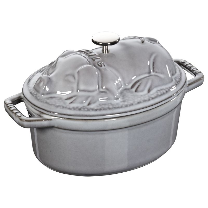 Staub Cast Iron Pig Cocotte Graphite 1 L Staub Cast Iron Pig Cocotte Graphite 1 L