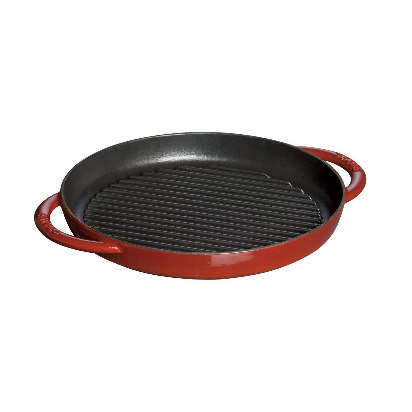 Staub Cast Iron Grill Pan Round Red 10.25 inch/26 cm