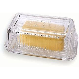Trudeau Linea Glass Butter Dish