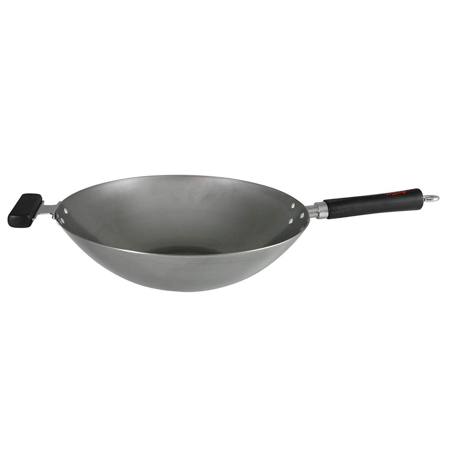 Dexam Carbon Steel Wok w/bBlack Handles 14in/34cm