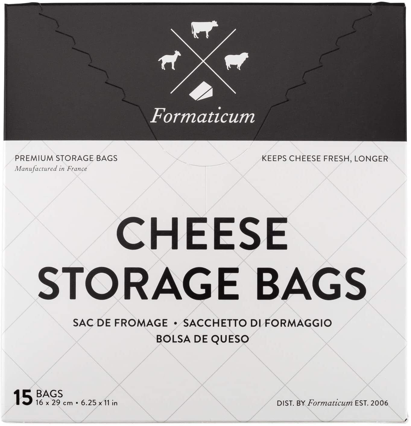 Formaticum Reusable Cheese Storage Bags 6.3 in x 11 in 15 pc