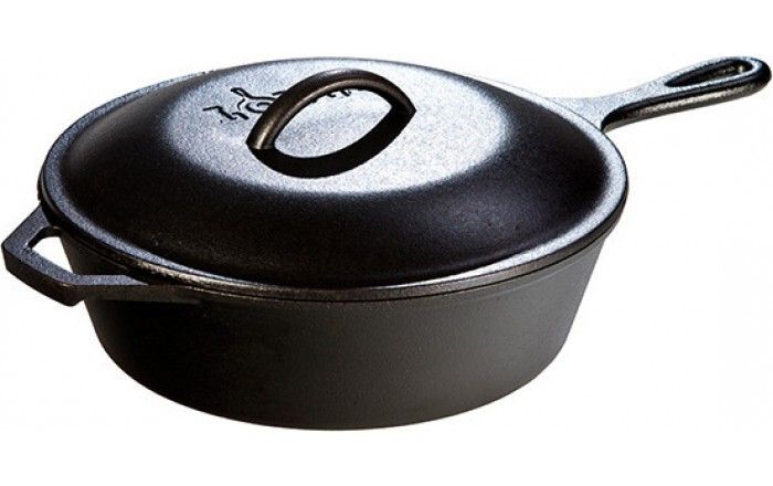 Lodge Cast Iron Deep Skillet w/Cover 3 L
