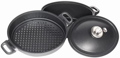 Gastroguss Non-Stick Induction Waterless Cooking Set w/Oval Steamer Oval  33 cm x 26 cm