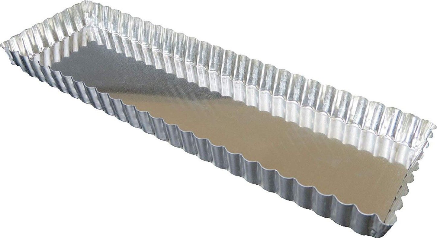 Gobel Fluted Rectangular Tartlet Pan w/Removable Bottom 13.8 in x 4.3 in x 1 in