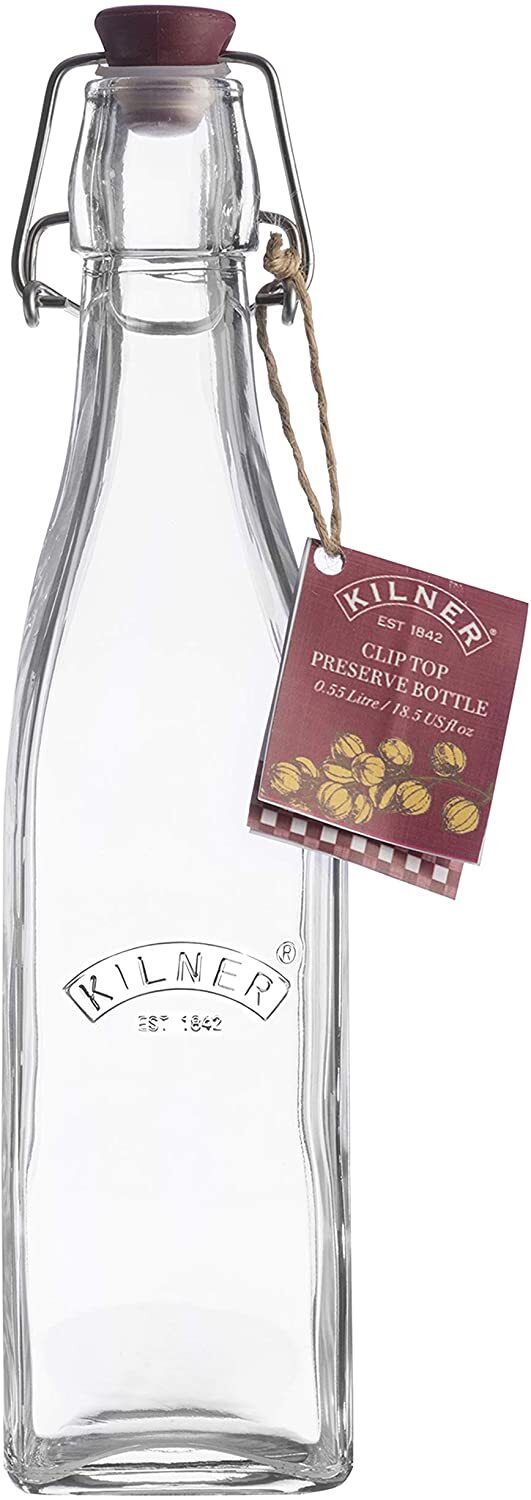 Kilner Glass Clip Top Preserve Bottle Square 10 oz