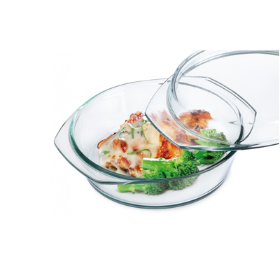 Simax Glass Fat-Free Round Casserole w/Lid 2.5 L
