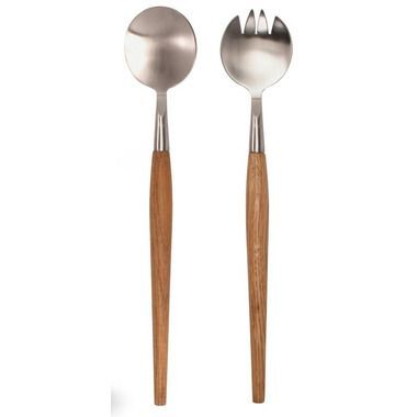 Natural Living Salad Servers w/Acacia Handles