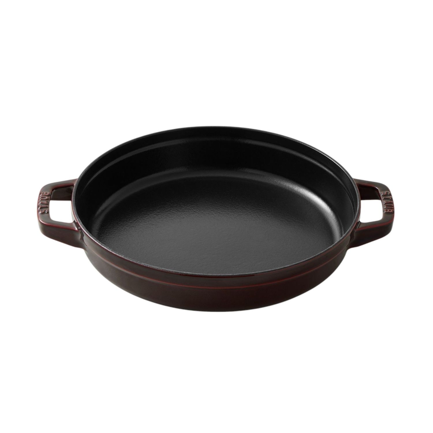 Staub Cast Iron Double Handle Fry Pan 34 cm, Colour: Bordeaux