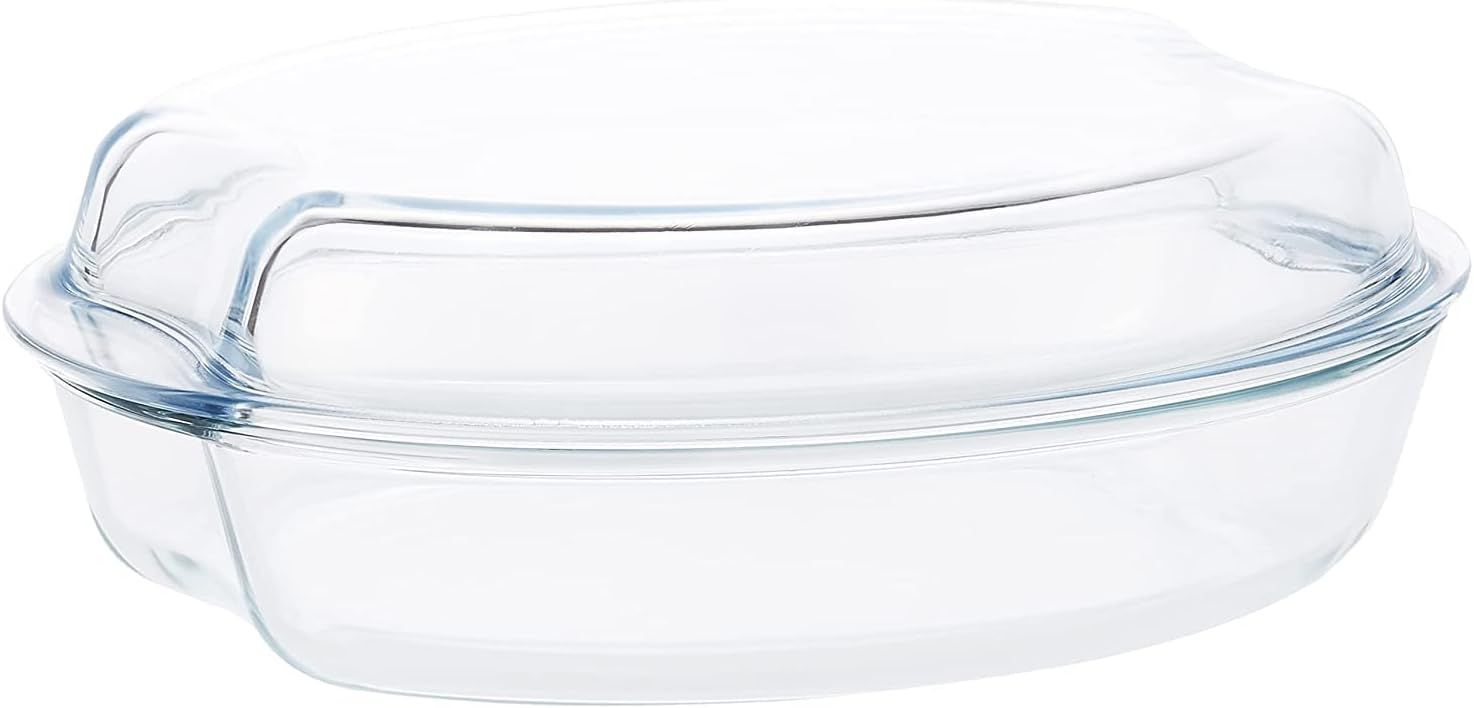 Simax Glass Oval Casserole w/Lid 2.5 L + 1.9 L