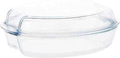 Simax Glass Oval Casserole w/Lid 2.5 L + 1.9 L