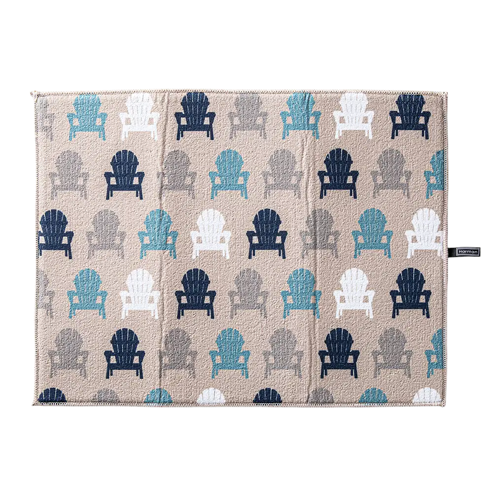 Harman Printed Drying Mat Adirondack Blue 15 in x 20 in