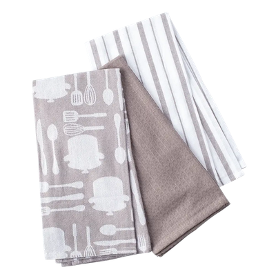 Harman Combo Tea Towel Set Utensil Taupe