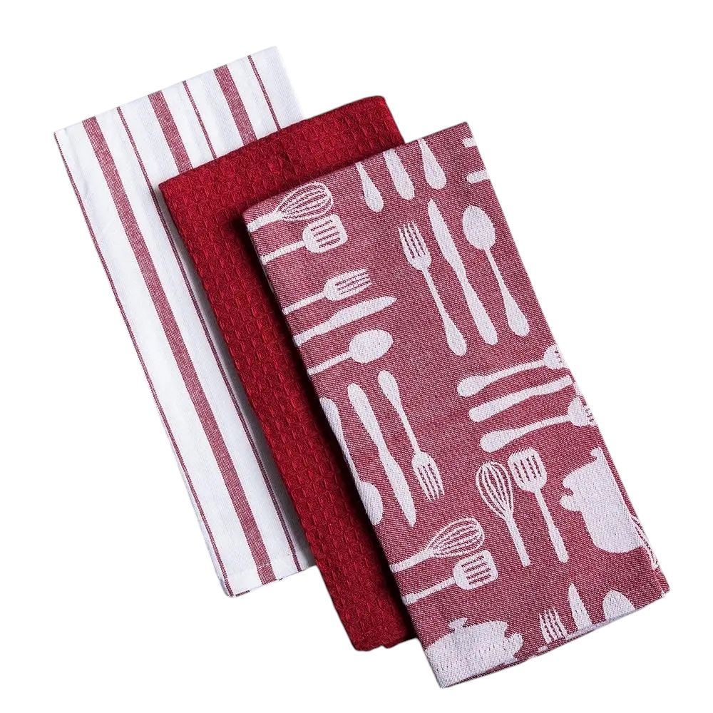 Harman Combo Tea Towel Set Utensil Red