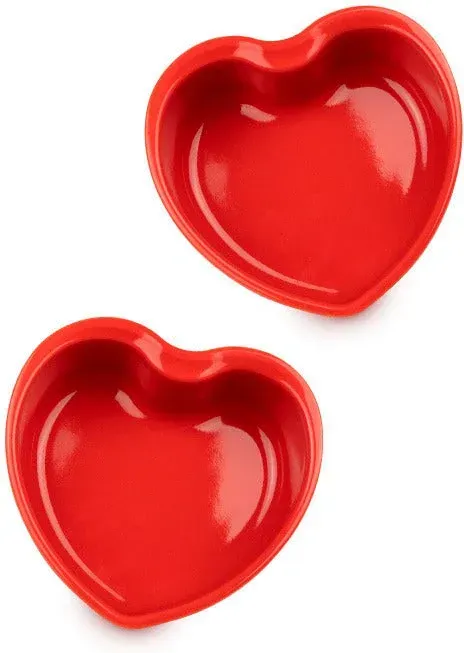 Peugeot Appolia Heart Shaped Ceramic Baking Dishes Set of 2