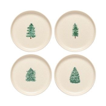 Casafina Pacifica Christmas Tree Salad/Dessert Plates Set/4