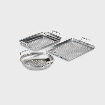 All Clad Stainless Steel Outdoor Set w/Grill Basket/Roaster/Grid All Clad Stainless Steel Outdoor Set w/Grill Basket/Roaster/Grid