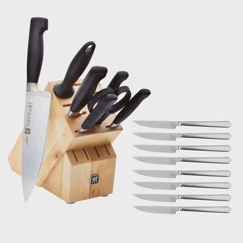 Zwilling Four Star Knife Block Set w/Bonus Steak Knife Set