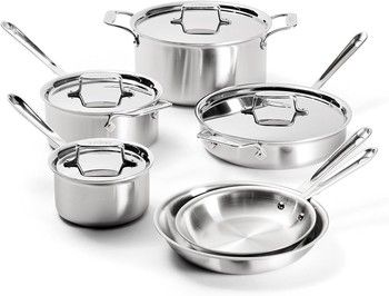 All Clad D5 Brushed Stainless Steel Cookware Set 10 pc