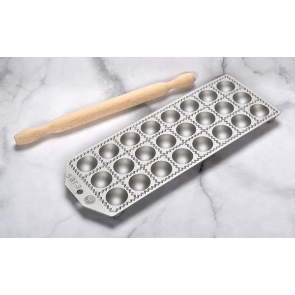 Adamo Sara Cucina Ravioli Maker w/Rolling Pin 24 pc