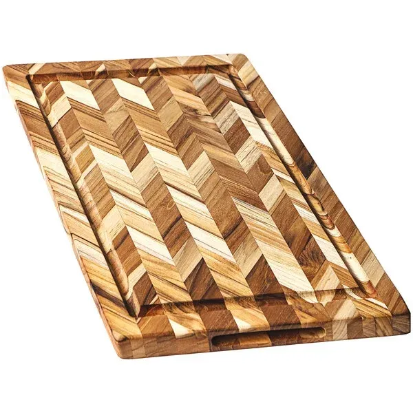 Teak Haus Herringbone Carving Board 18 in x 14 in