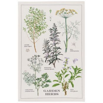 Now Designs Printed Kitchen Towel  Garden Herbs