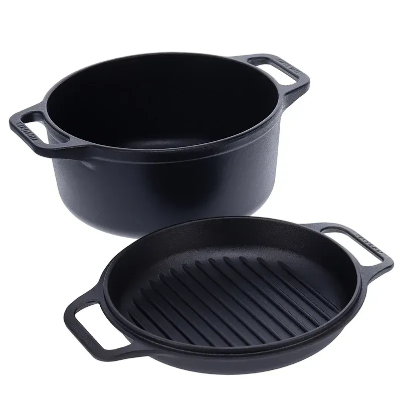 Victoria Cast Iron Multi-Use Dutch Oven Combo Cooker