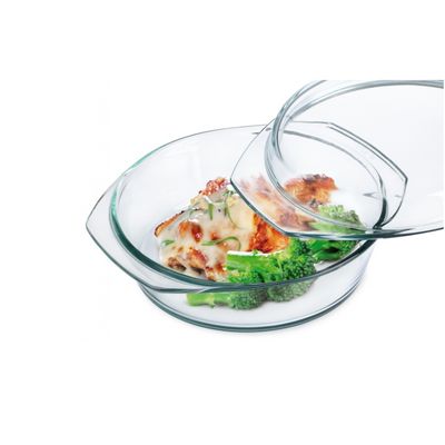 Simax Glass Fat-Free Round Casserole w/Lid 2.5 L