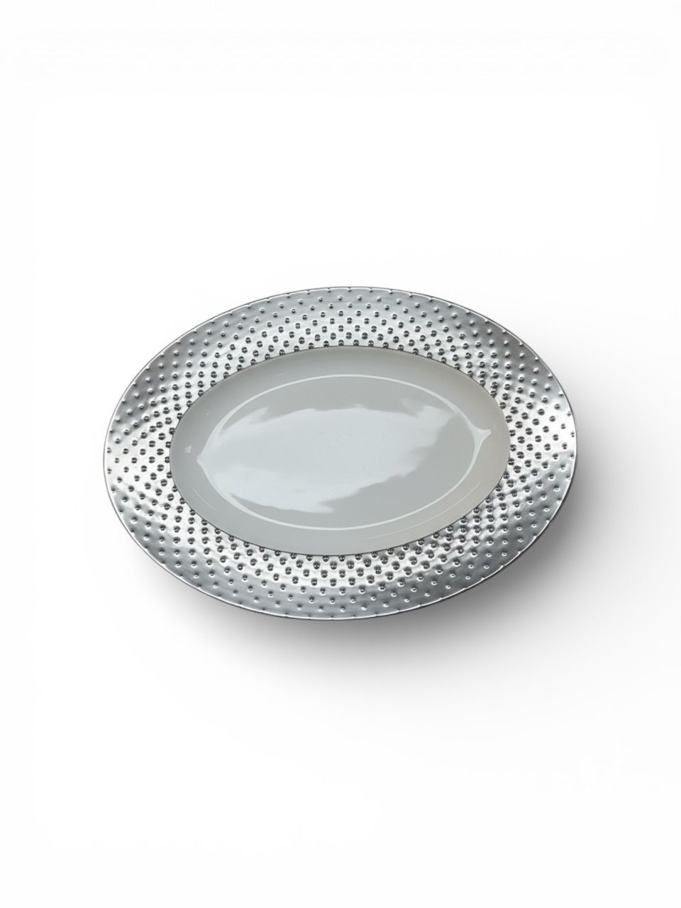 Adamo Porceliana Serving Platter w/Silver Edge