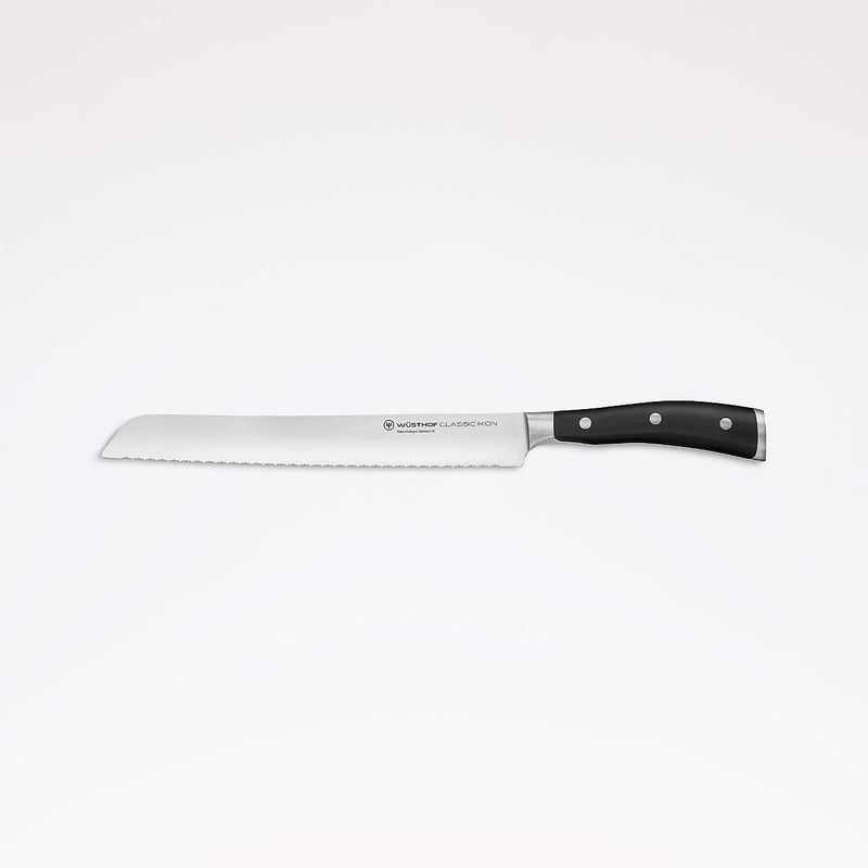 Wusthof Classic Ikon Bread Knife Double Serrated Black 9 in/23 cm