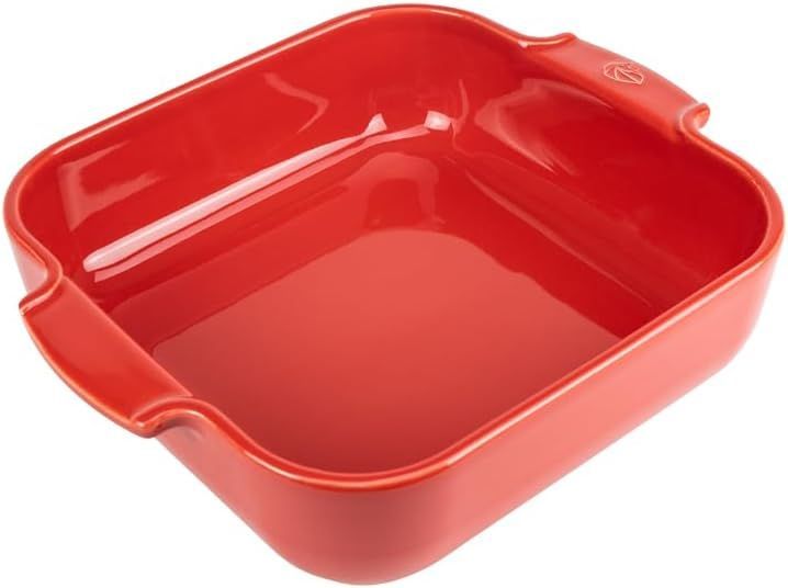 Peugeot Appolia Ceramic Baking Dish Square 11in/28cm, Colour: Red