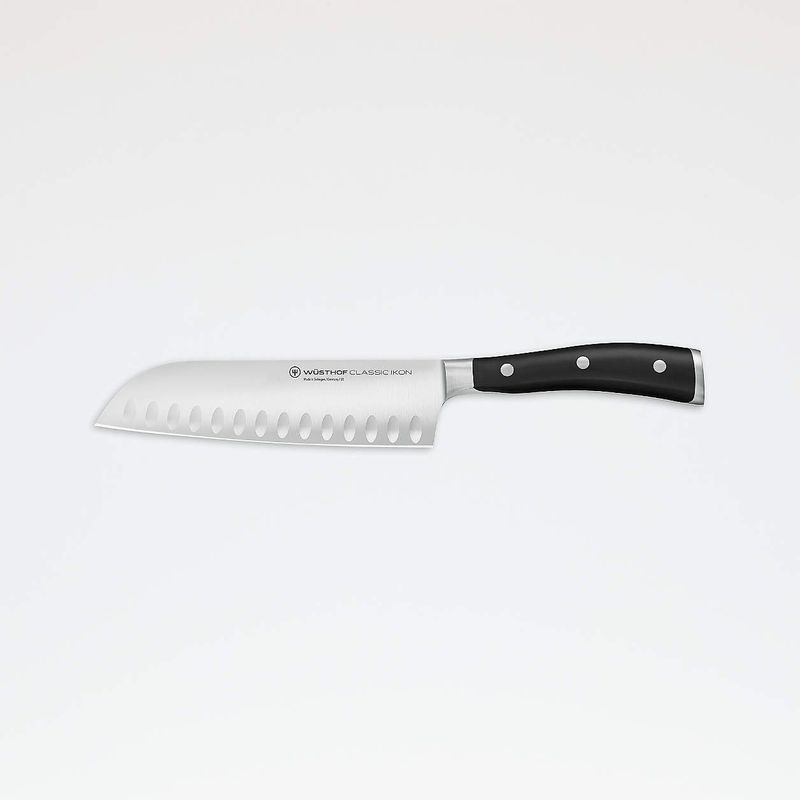 Wusthof Classic Ikon Hollow Edge Santoku Black 7 in/17 cm