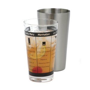 Norpro Stainless Steel Cocktail Shaker w/Recipe Glass