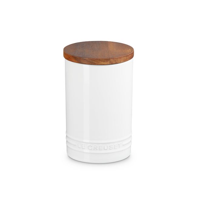 Le Creuset Signature Canister w/Wooden Lid White 770 ml