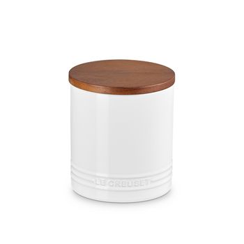 Le Creuset Signature Canister w/Wooden Lid White 1.1 L