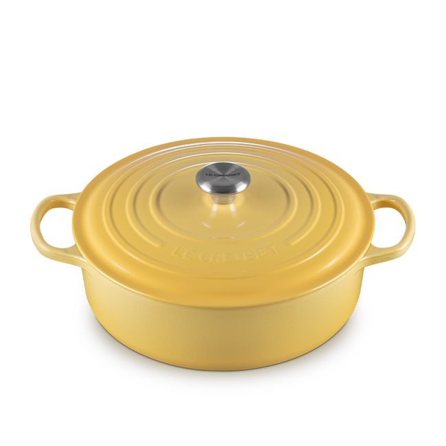 Le Creuset Shallow Round Dutch Oven 6.2 L, Colour: Camomille