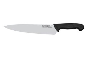 Granton Cook's Knife Plain Edge w/Black Handle 8.5 in